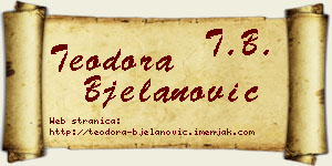 Teodora Bjelanović vizit kartica